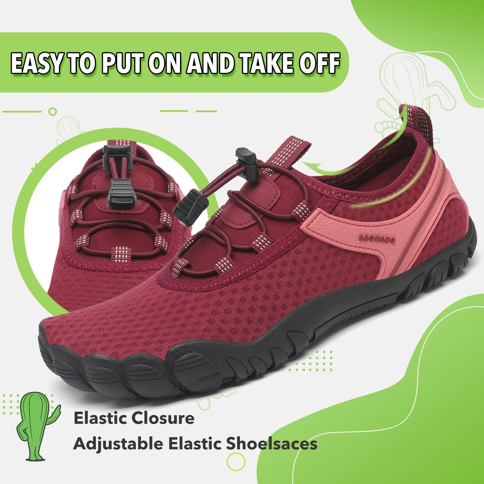 SAGUARO Donna Uomo Scarpe da Scoglio Spiaggia Scarpette da Mare Antiscivolo Asciugatura Rapida Scarpette da Surf Gr.36-48