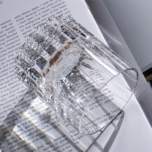 Miniatura 6 de KAMMAK Juego de 2 vasos de whisky de cristal, 7.27 onzas, sin tallo, vasos de cóctel blancos soplados a mano, regalos de compromiso para parejas,