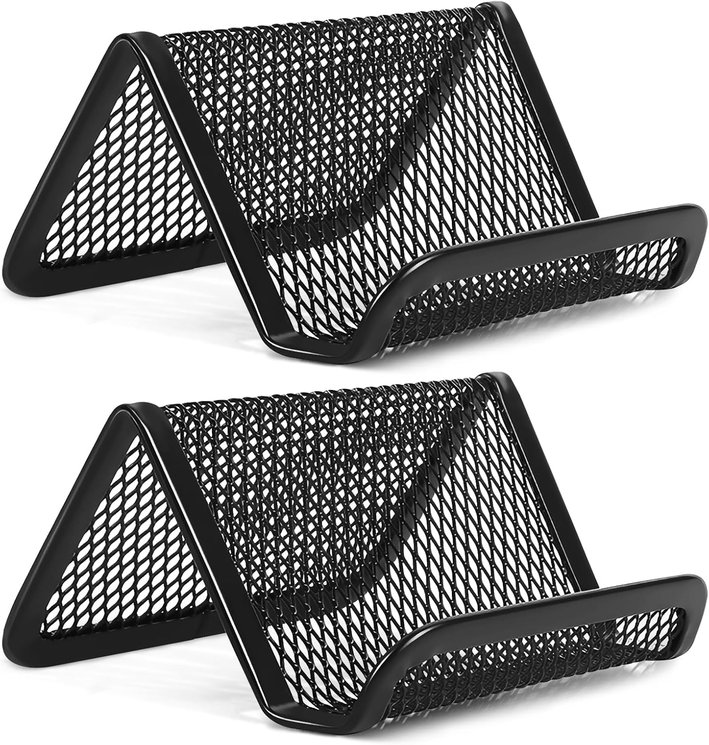 ZUHEHI 2 Pack Business Card Holder Desktop, Metal Mesh Business Card Holder for Men