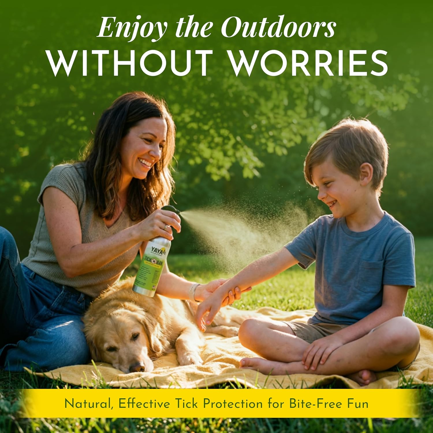 Yaya Organics All Natural Extra Strength Tick Repellent DEET Free - 16 Ounce Spray Bottle