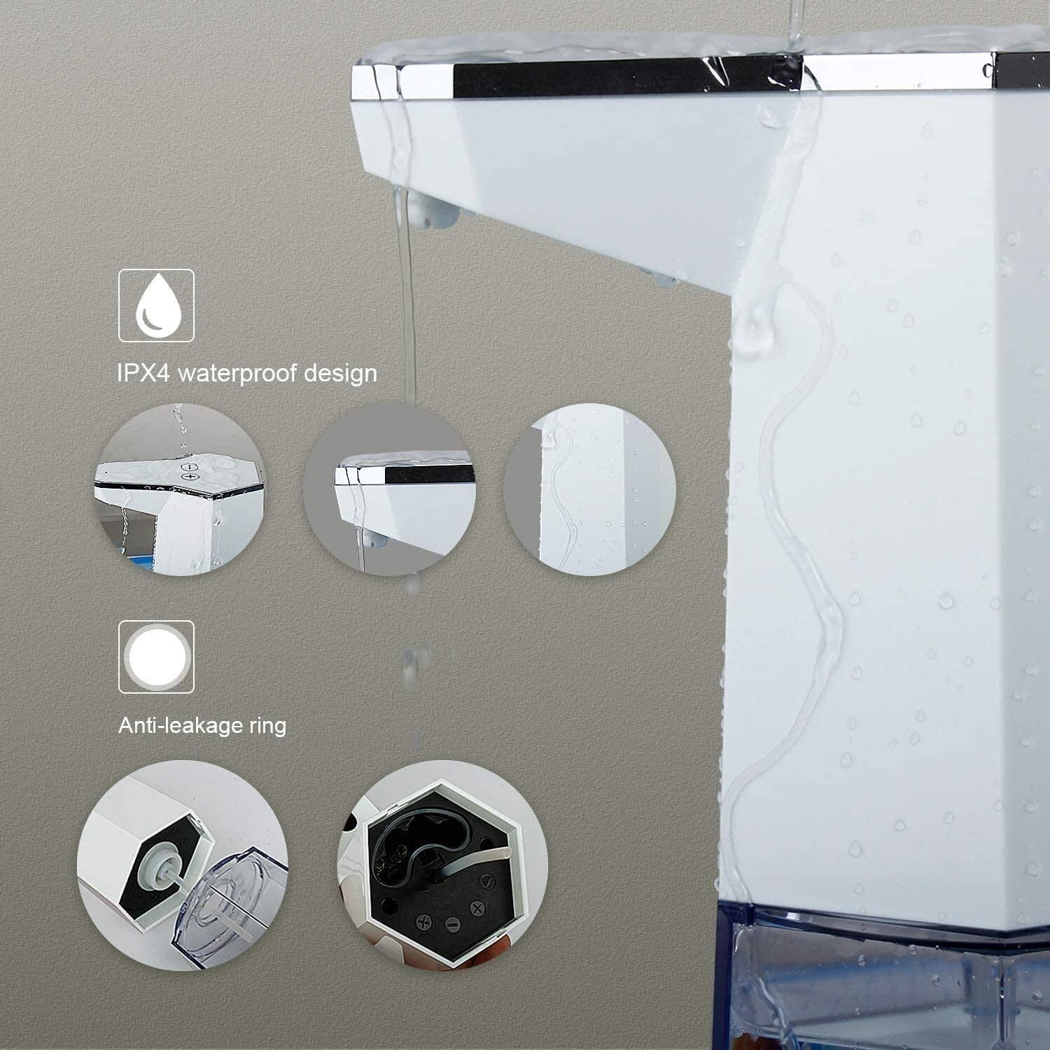 Distributore di Sapone Automatico, Dispenser di Sapone schiumogeno touchless 12oz, distributore di Sapone a Mano Spumante Impermeabile in Piedi per Bagno/Cucina/Hotel/Scuola/Ristorante