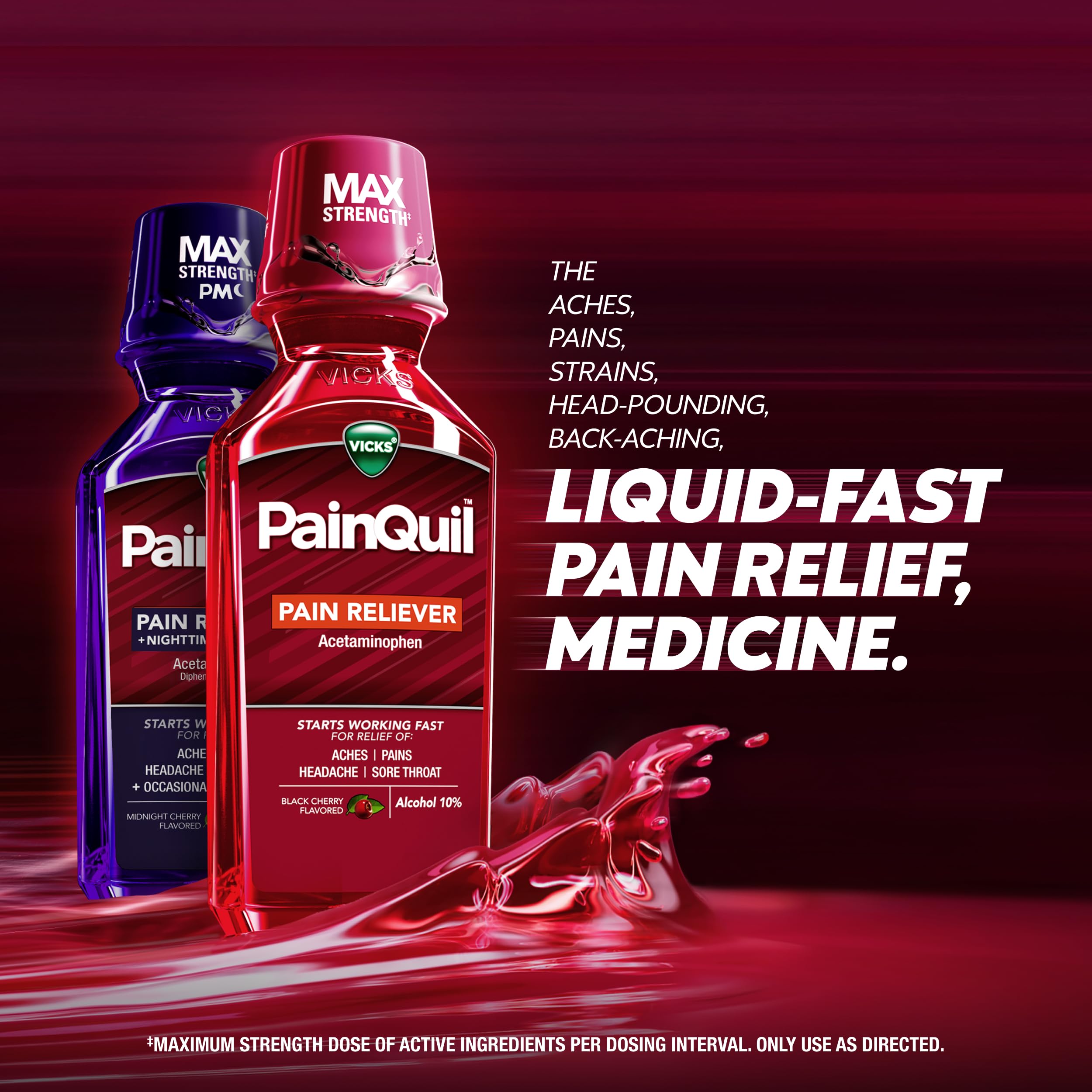 Vicks PainQuil & PainQuil PM Pain Relief Liquid, 1000mg Acetaminophen, 2x12 oz — Amazon image 6