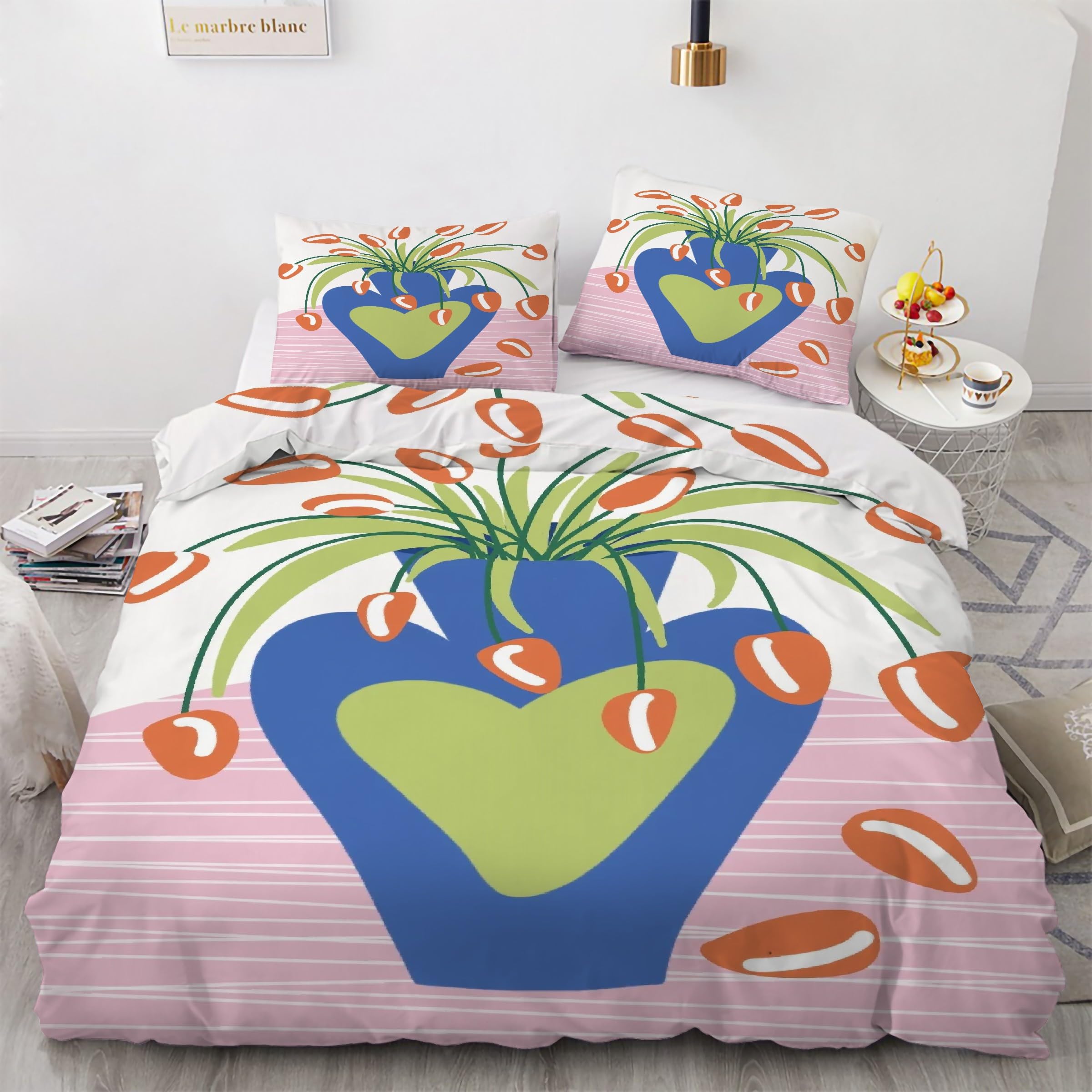 Ensemble de literie 3 pièces avec housse de couette 240 x 260 fermeture éclair