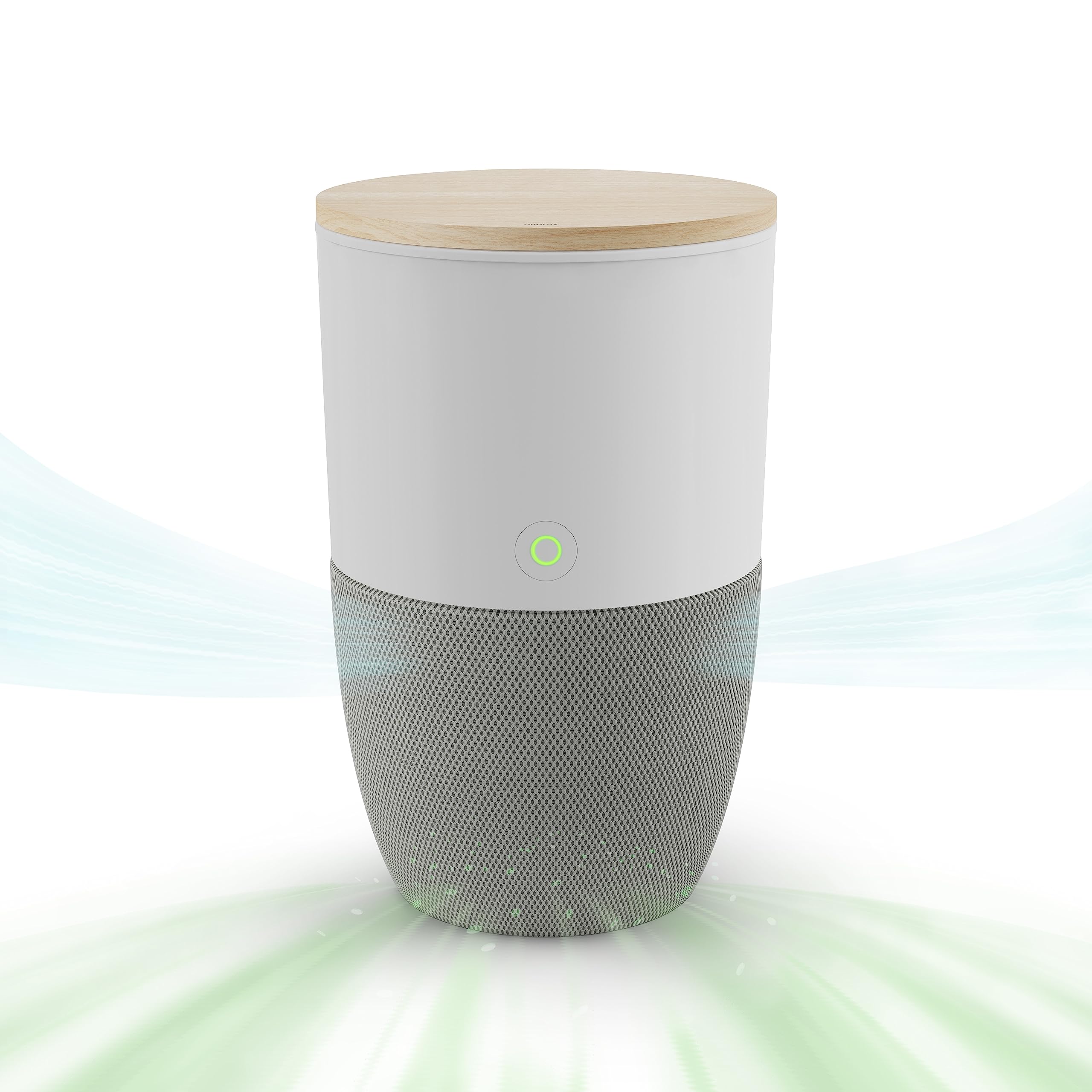 Dupray Bloom™ Air Purifier for Large Rooms with Planter or Custom Accent Table Design | For Home, Bedroom, Office, Dust, Pets | H13 HEPA Air Filtration (Accent Table - Oak, Cloudy Gray)
