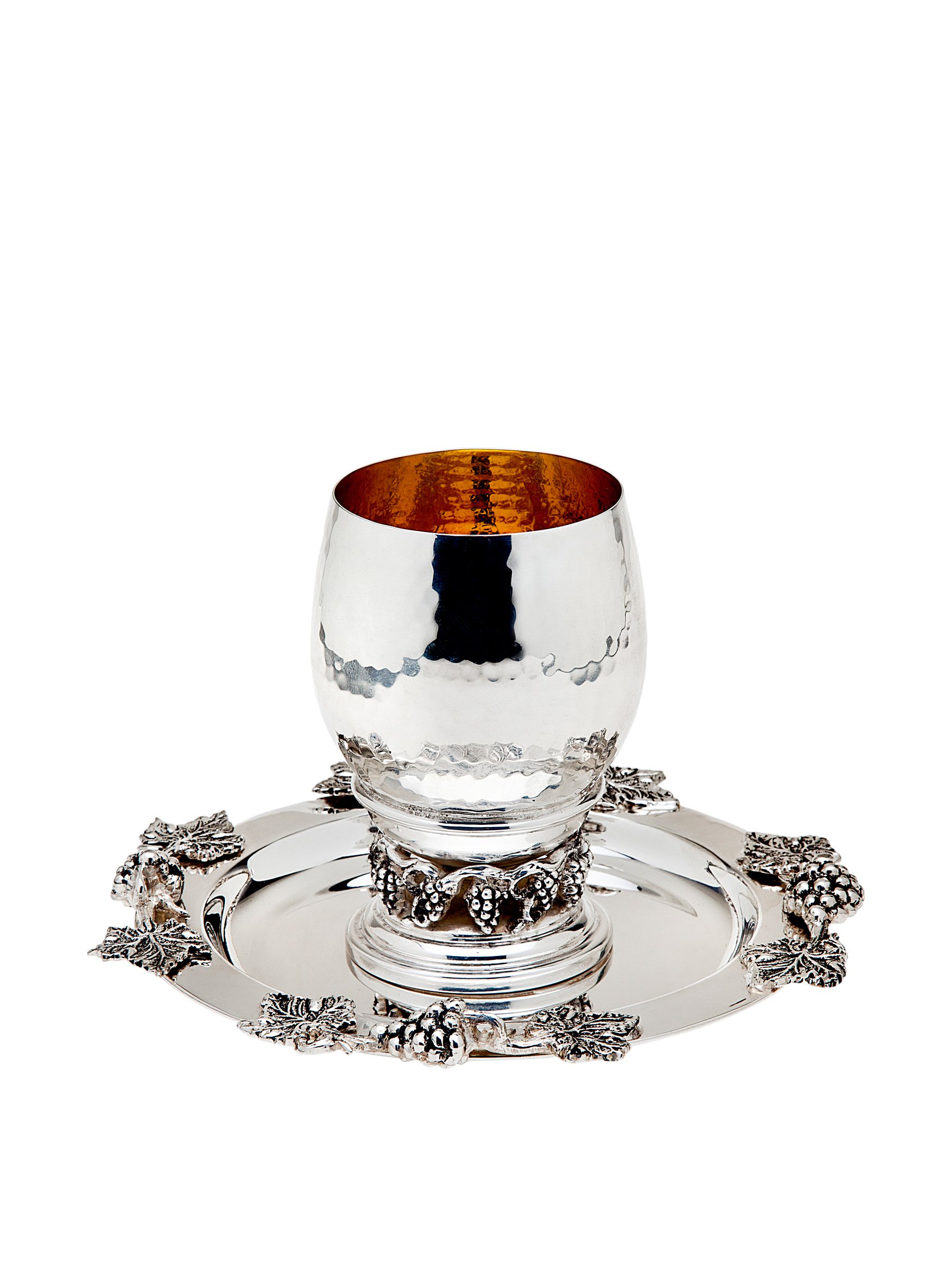 Godinger Hammered Grapevine Kiddush Cup & Tray