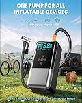 8000A Car Battery Booster Pack, 160PSI Jump Starter with Air Compressor (10L Gas/All Diesel), Portable Power Bank with Auto-Off Tire Inflator, LCD Display, Smart Jumper Cables,Flashlight