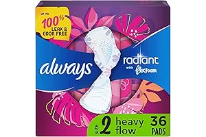 Always Radiant Feminine Pads for Women, Size 2