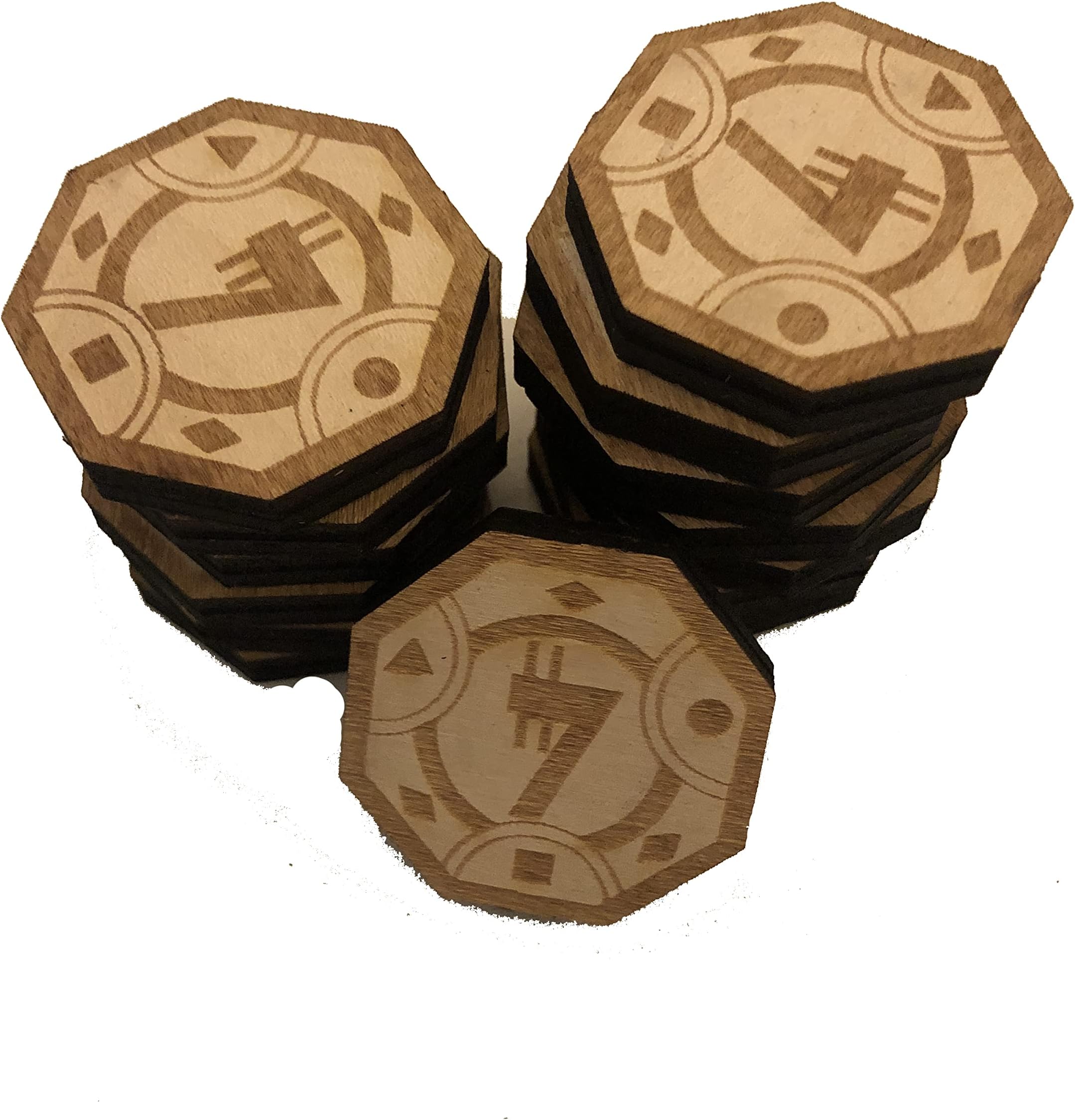 Sabacc Wood Credit Chips x25 Lasercut