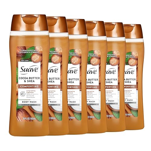 Miniatura 16 de Suave Jabón corporal hidratante, manteca de cacao y karité con extracto de vitamina E, sin parabenos, sin ftalatos, 18 onzas, paquete de 6