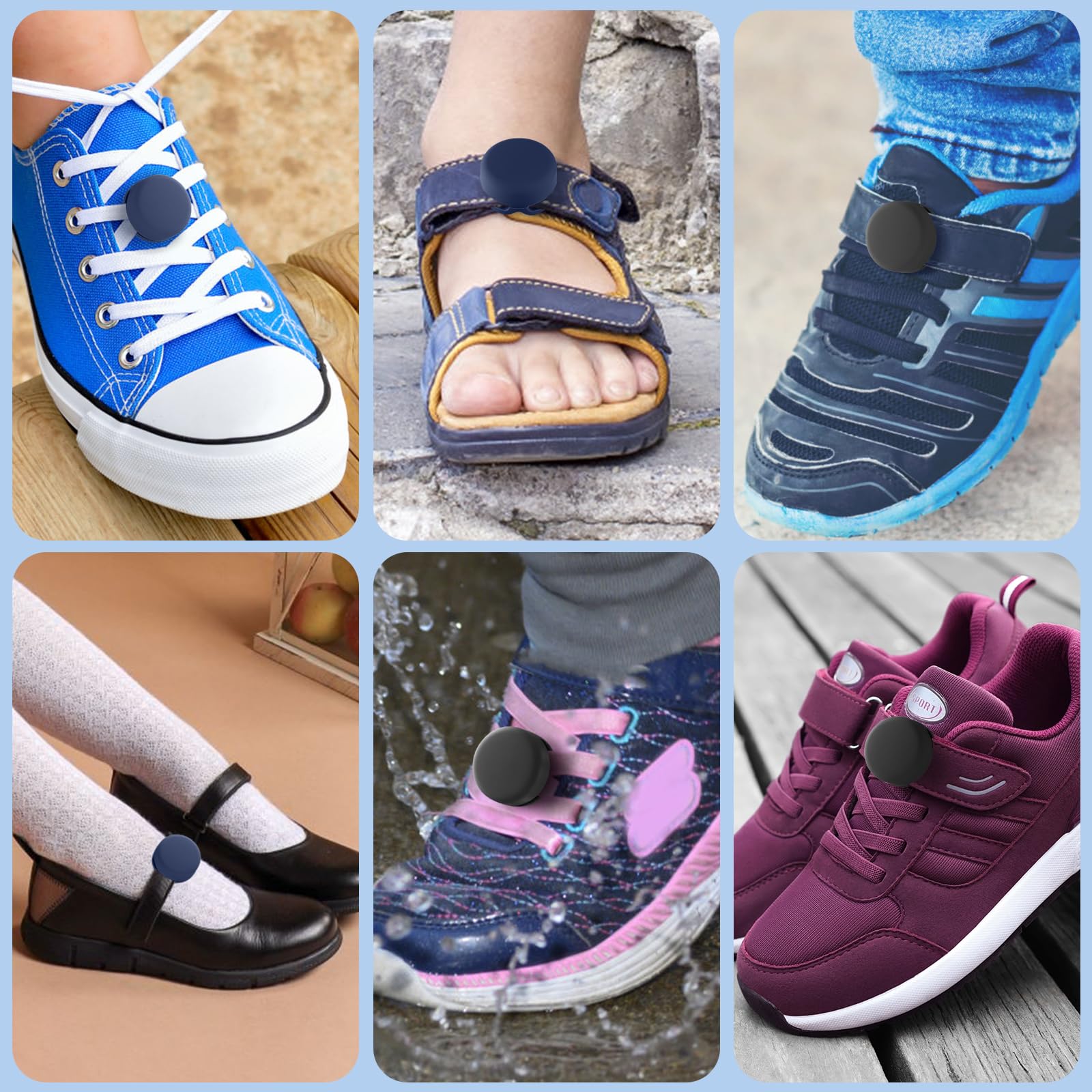 Aazon.co: 2 Pack Waterproof Air Tag Holder For Kids Shoelaces...