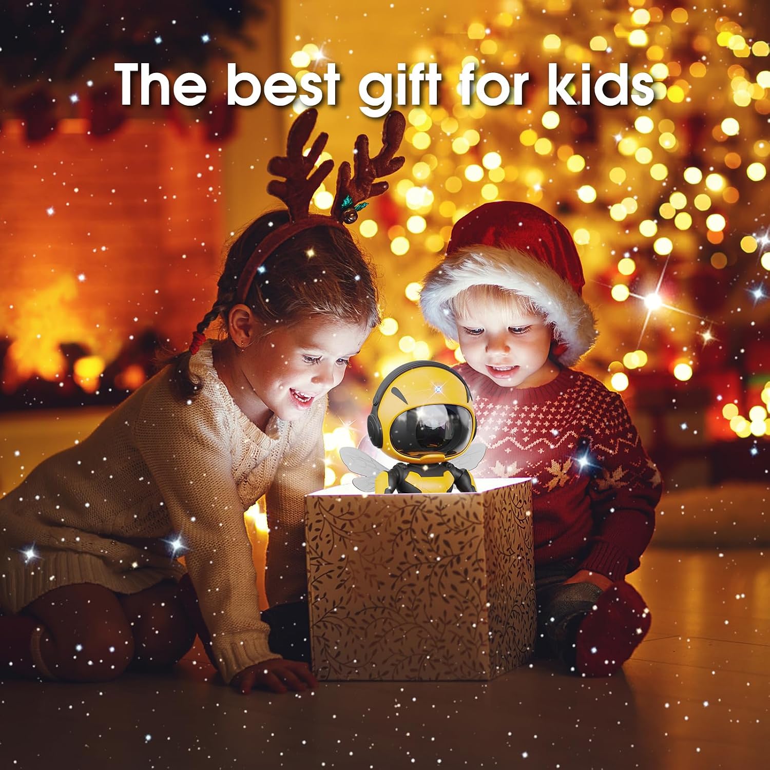 Northern Lights Galaxy Star Projector with 8 Modes, Timer and Remote | Type-C Power, Aurora Projector for Ceiling, Kids Night Light, 3 Star Seting, Room Decor, Kids Toy, Birthday Gift, Cartoon Bee