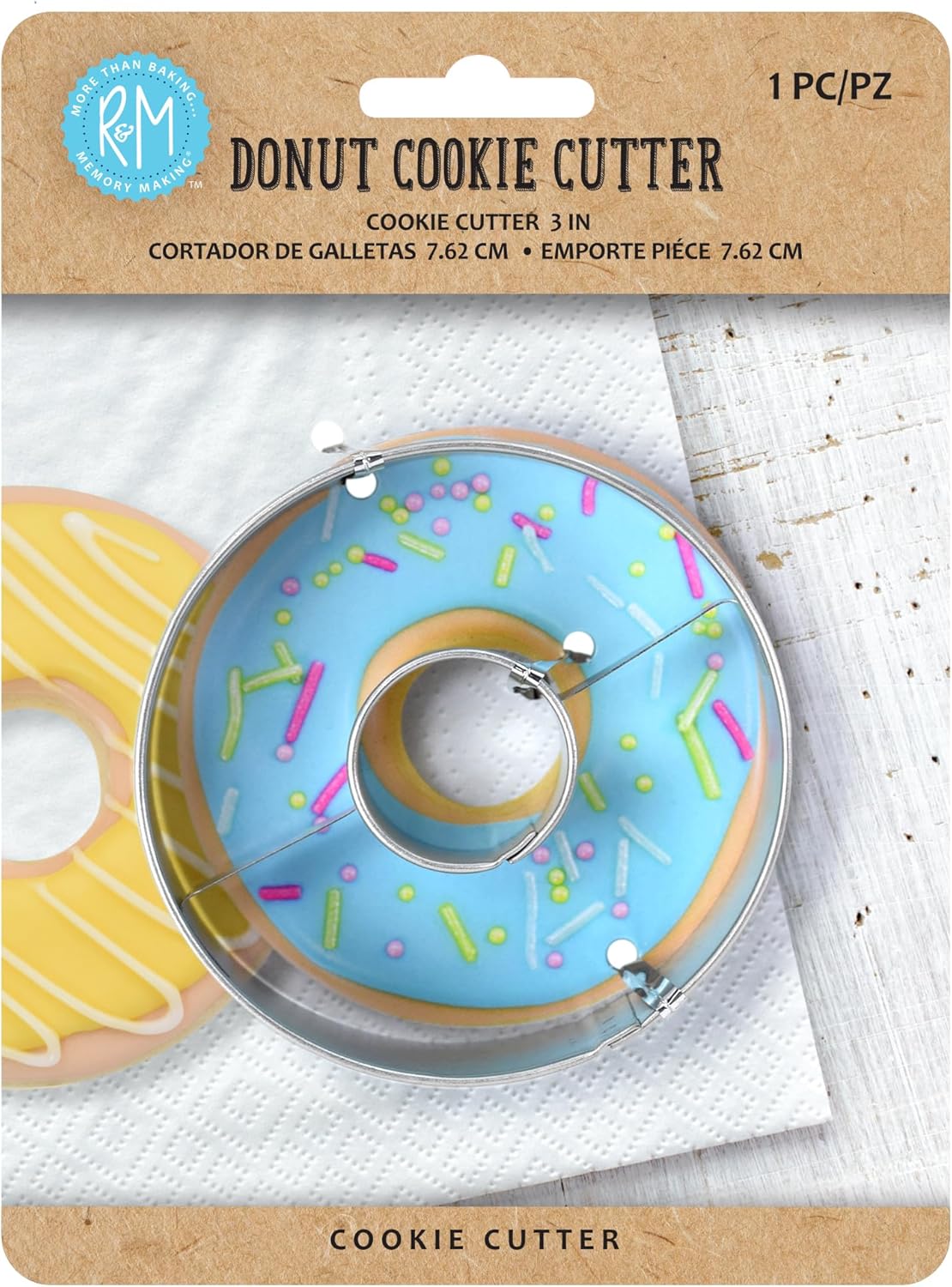R&M Donut Cookie Cutter, Round with Hole Cut Out. Stainless Steel, 3 Inches