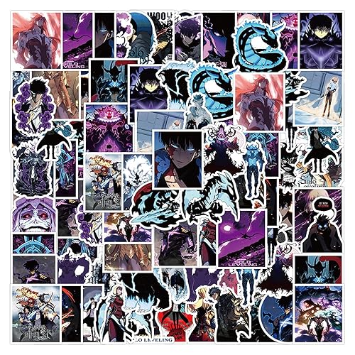 50PCS Solo Leveling Cartoon Decals for Laptop,Phone Case,Helmet,Water Bottle,Travel Case,