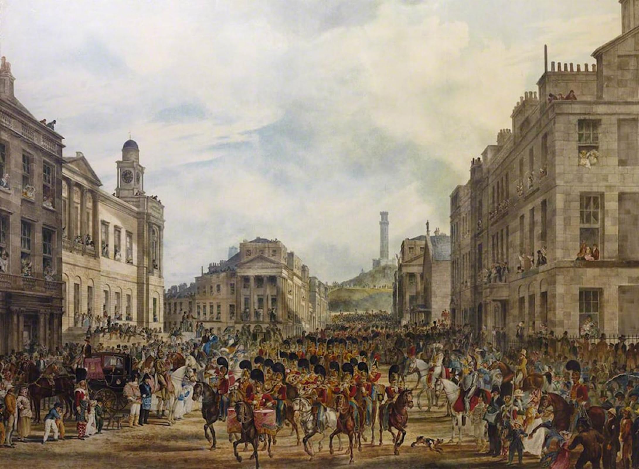 SERENDIPITP Vintage Picture Print on Canvas Wall Art Poster the Procession of George Iv Entering Princes Street by William Turner Artwork Print Poster for Wall Decor 60x90cm