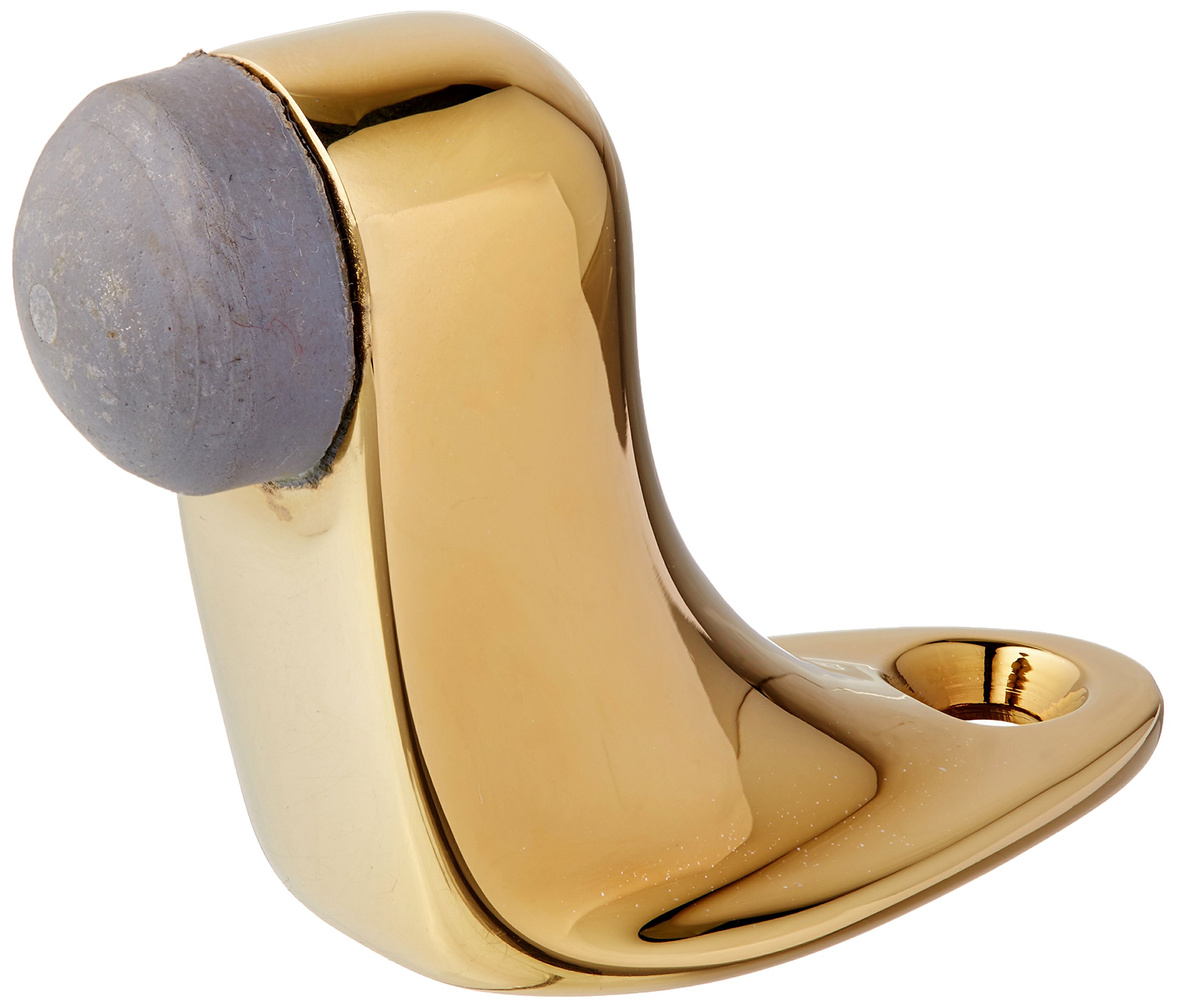 Baldwin4510 2 Inch Solid Brass Floor Mounted Door Stop, Lifetime Polished Brass
