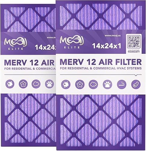 Filtro de aire de 14 x 24 x 1 (paquete de 6)  MERV 11  MOAJ Premium Allergen Defense  BASADO en Estados Unidos  Filtros de aire de repuesto plisados