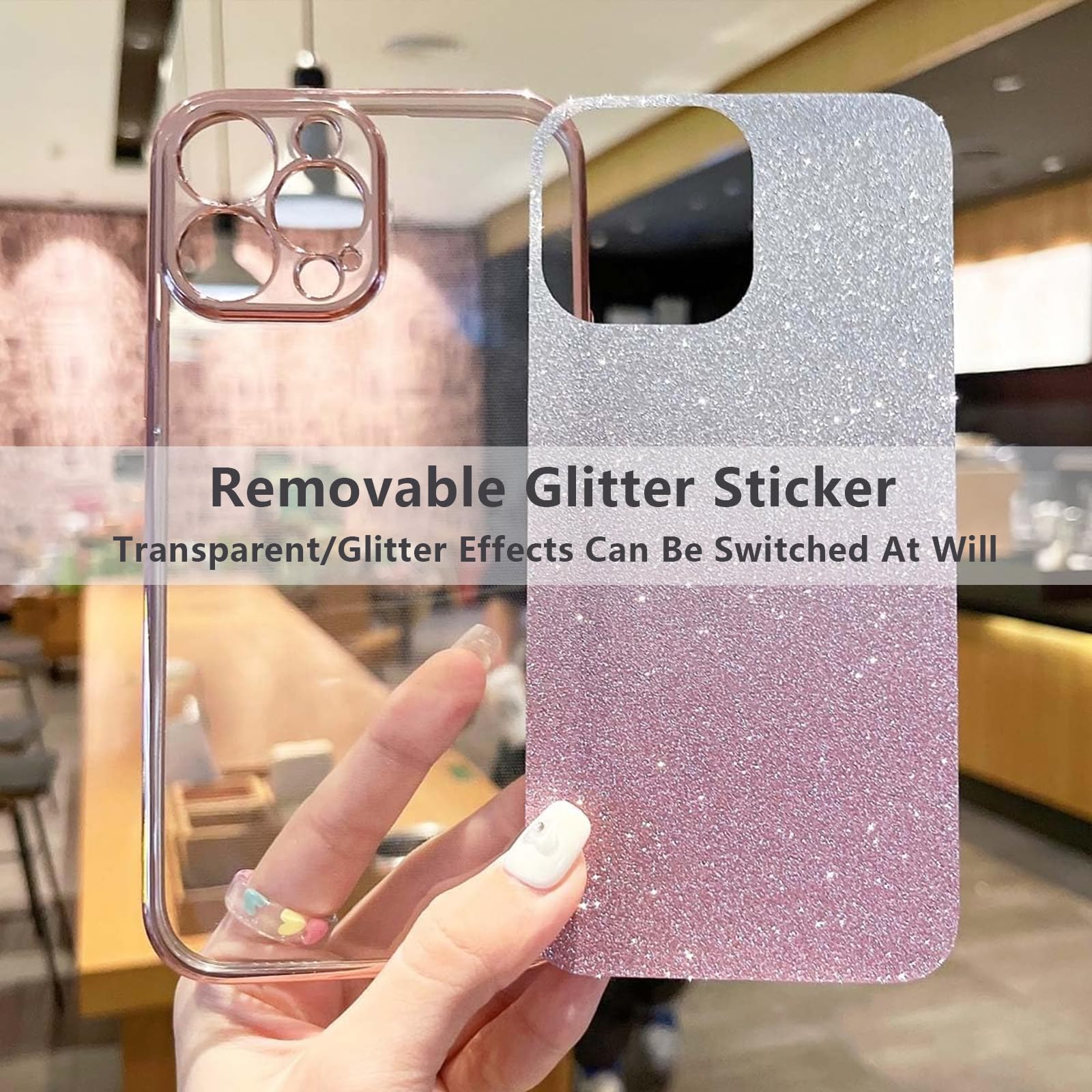 PEIYE Coque Pour Xiaomi Mi 11 Lite (4G/5G/NE) - Étui Antichoc En Silicone Souple, Housse Avec Bords Électroplastifiés Et Carte à Paillettes Intégrée, Cover Case -Bleu Dégradé