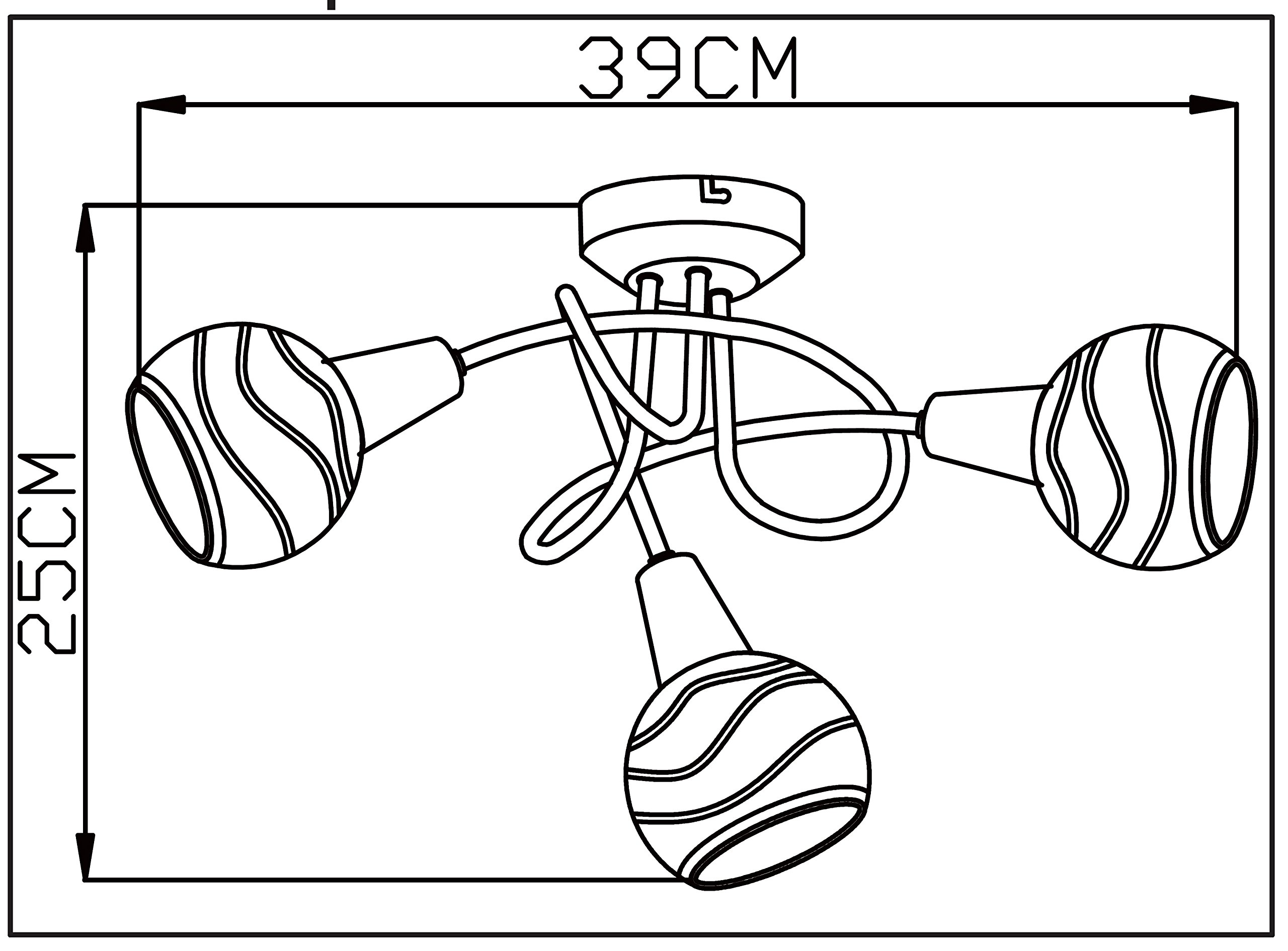 Trango 3-flammig dimmbar LED Deckenleuchte 1001-32SD Deckenlampe in Edelstahl-Look mit Design Gläsern incl. 3x LED Leuchtmittel 3000K warmweiß, Deckenstrahler, Wohnzimmer Lampe, Spots