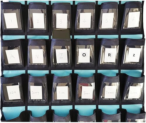 Miniatura 5 de ANZORG Organizador de teléfono celular para aula, soporte para calculadora, almacenamiento sobre la puerta, para colgar en la escuela, con 36