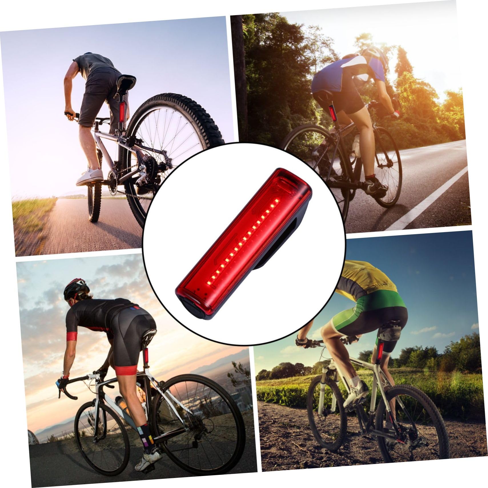 TOYANDONA Luce di Coda di Ricarica USB LED Posteriore Ciclismo per fanale Posteriore Leggero Ciclo fanalino Posteriore Bici Luce di Coda di Bici di Segnalazione plastica Rosso