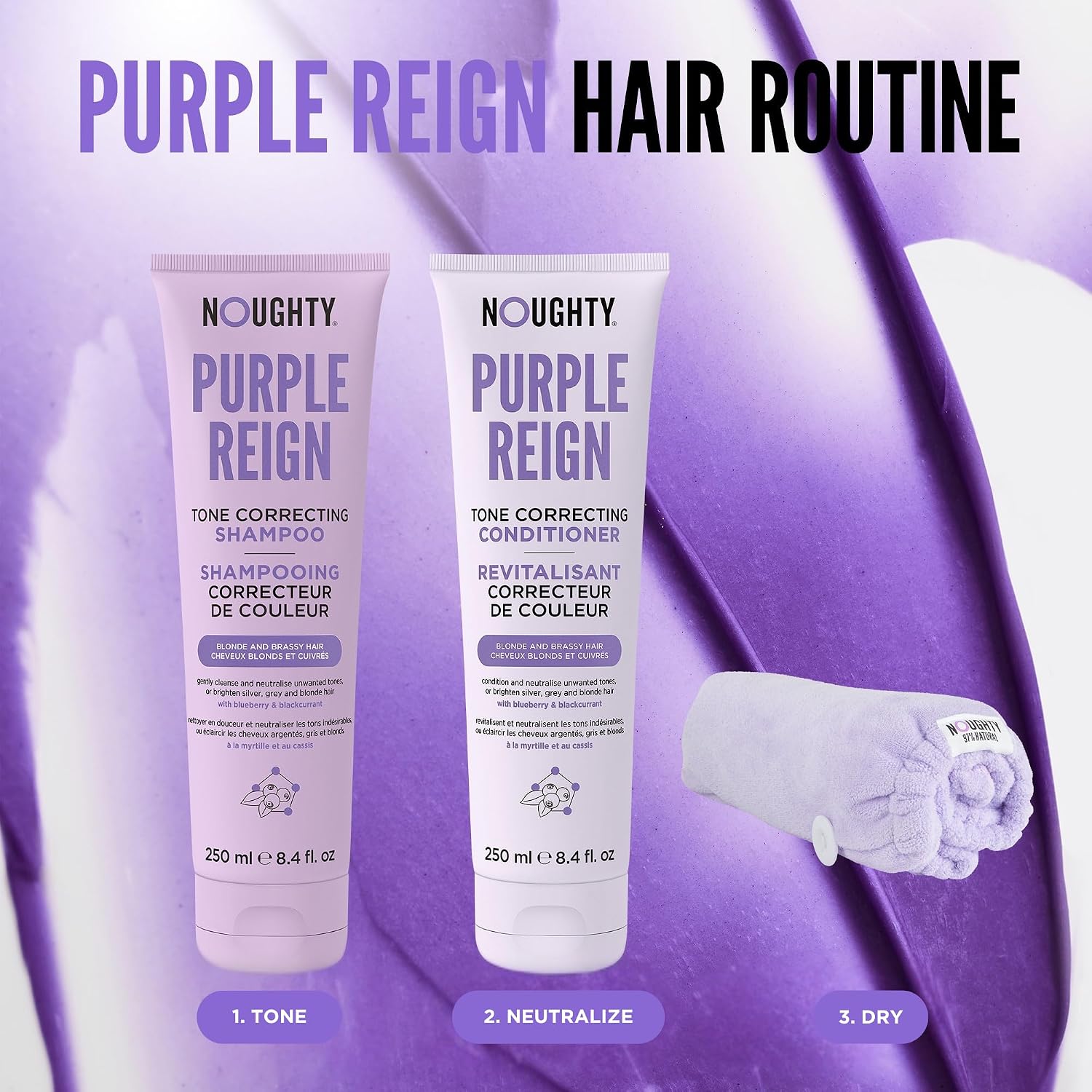 Noughty Purple Reign Tone Correcting Blonde Conditioner, 8.45fl.oz image 5