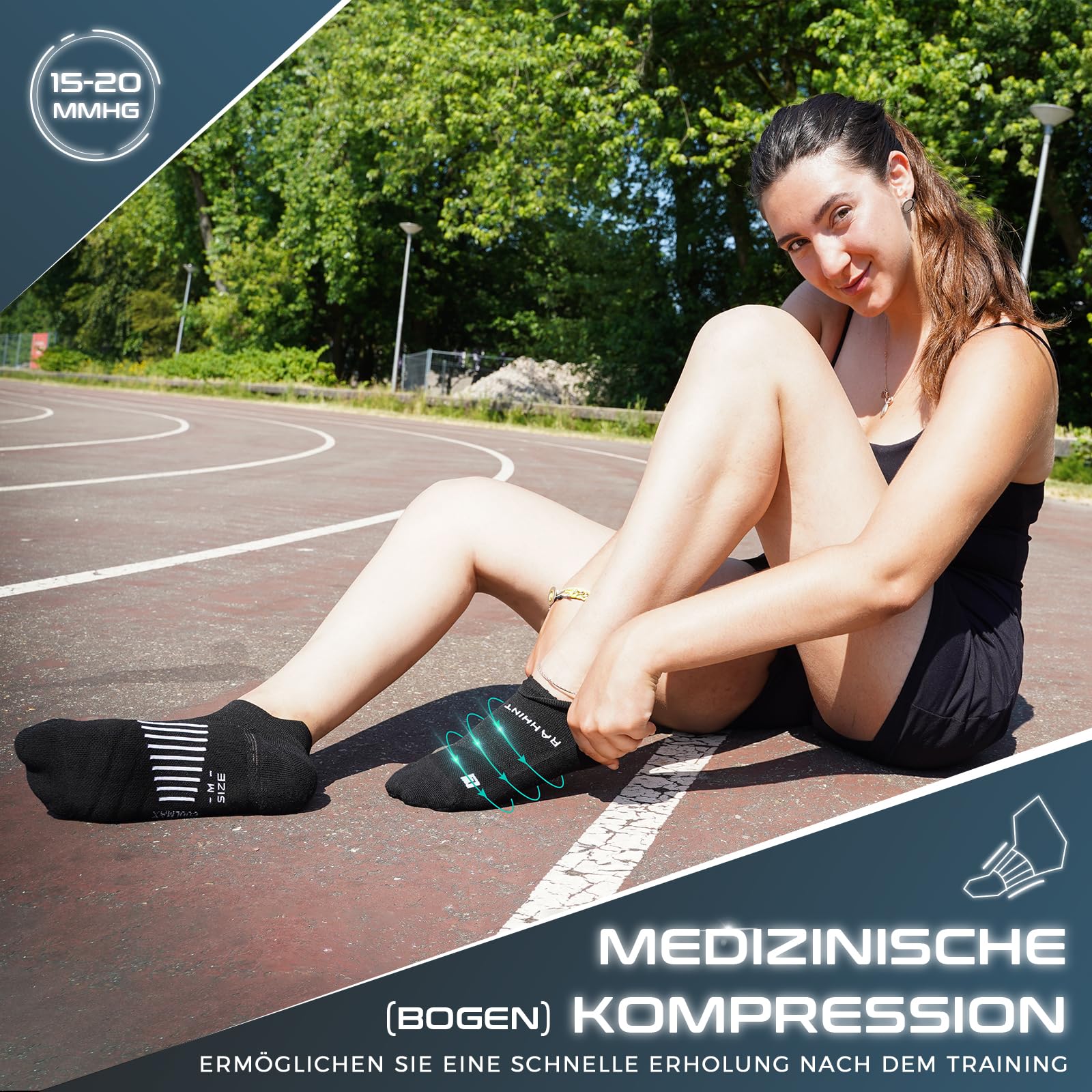 Calcetines Tobilleros Compresión Coolmax Antiampollas Running Hombre 3 Pares
