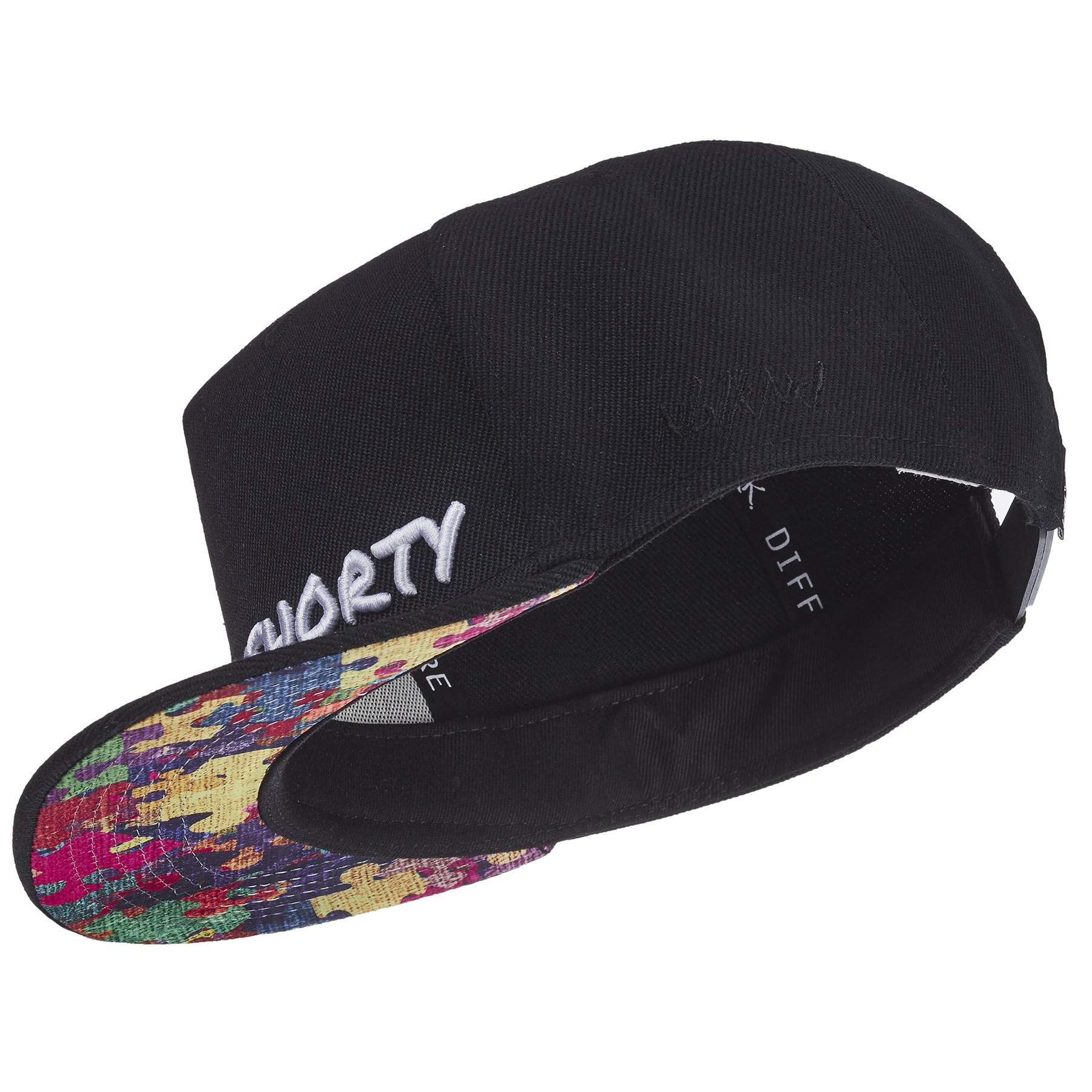 Nebelkind Snapback-Cap-Herren Damen, Flat Brim minimal Curve Kappe mit Stickerei, Shorty, Einheitsgröße OneSize Größenverstellbar Unisex Basecap Streetwear Style Cap mit geradem Schirm