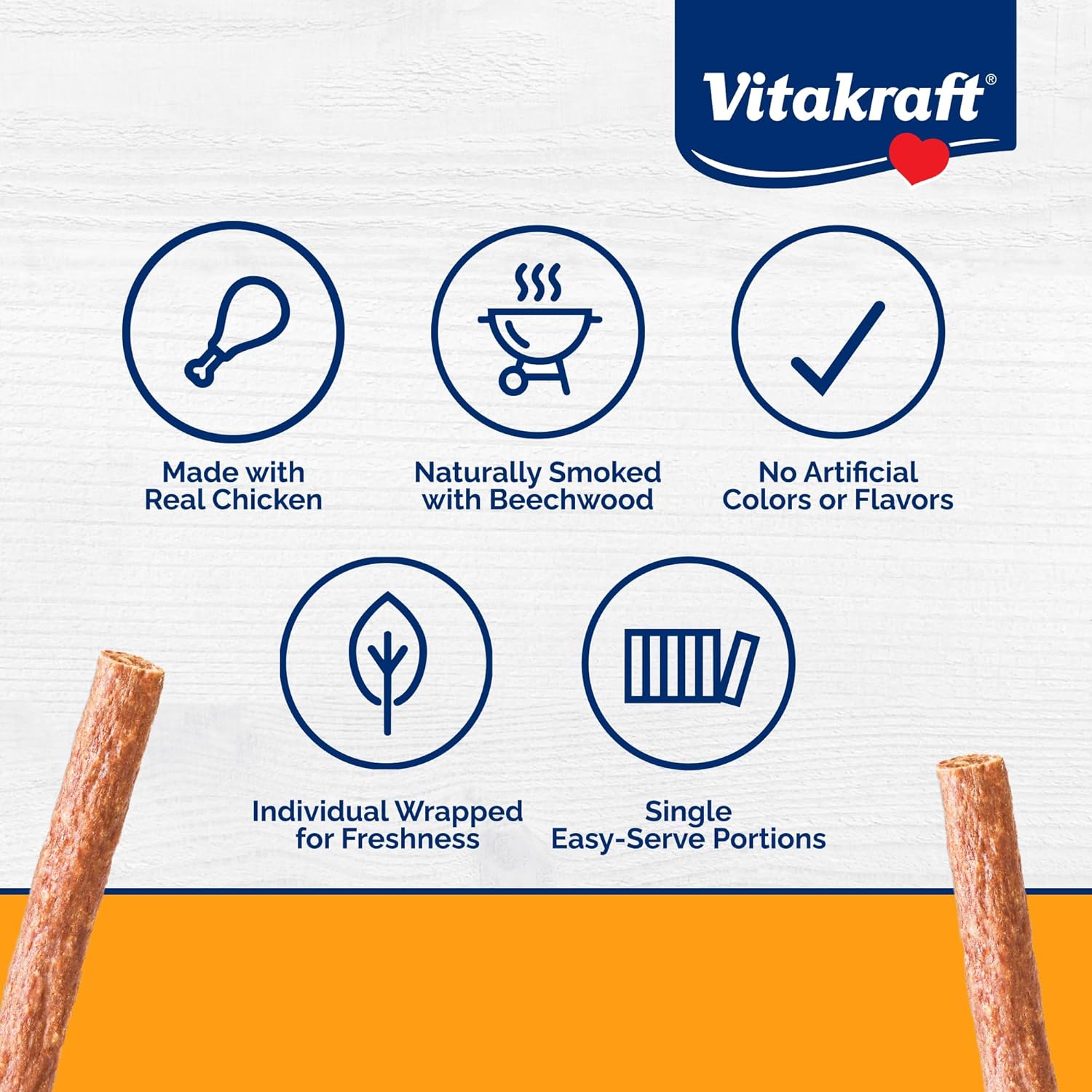 Vitakraft Treaties Dog Chew Treats - Made with 90% Chicken - Soft Jerky Treats - No Rawhide Chews - 56 Sticks (4 Count, Pack of 14)