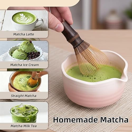 Miniatura 6 de Shin Chasen (1 pieza), batidor de matcha hecho a mano, batidor de bambú para té matcha, bambú oscuro Chasen, cepillo matcha Wisk mezclador batidor