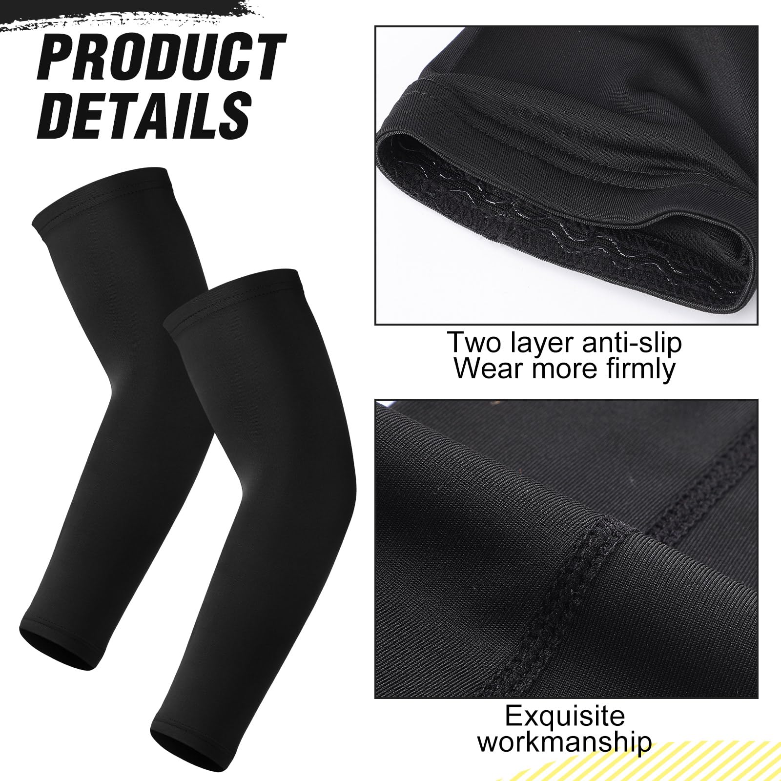 Geyoga 12 pares de mangas deportivas de compresión para el brazo, protección atlética para fútbol, béisbol, voleibol, baloncesto, protección atlética