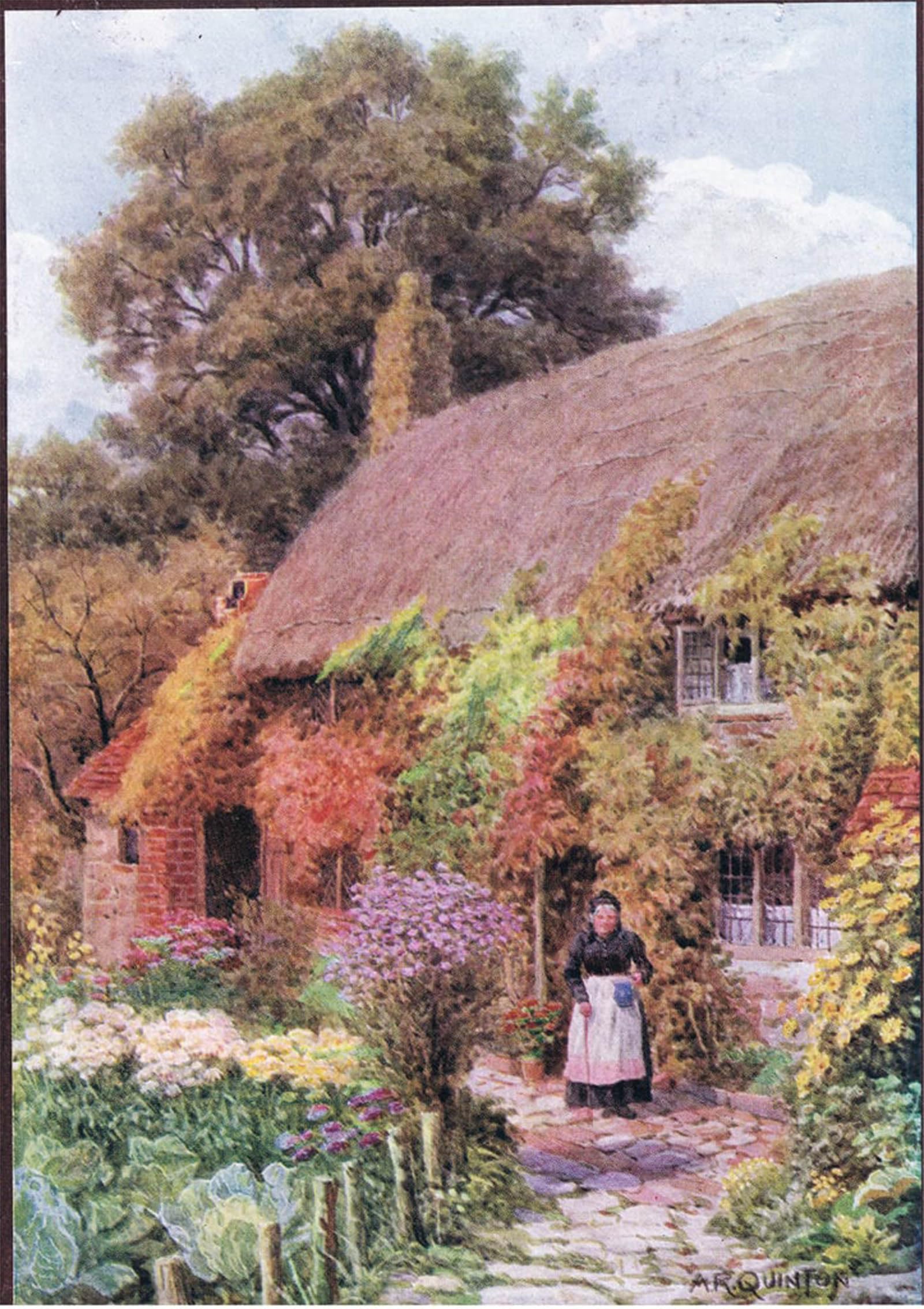 Artxlxxbn No Frame Famous Art Print Poster Vintage Wall Art Granny's Cottage Henley Common Near Midhurst By Alfred Robert Quinton Canvas Art Poster For Home Decor 60X90cm