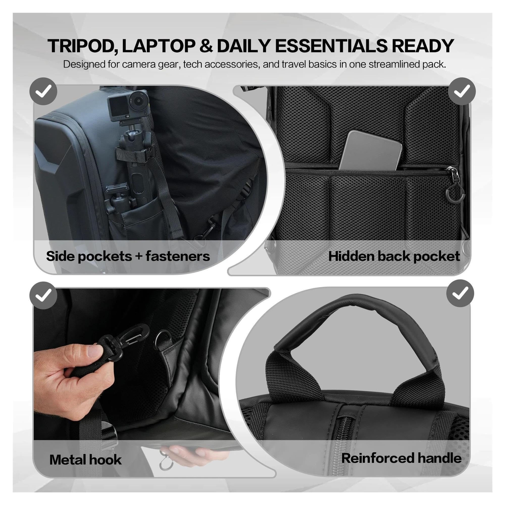 Compatible avec le sac à dos rigide for appareil photo AMBITFUL, S1 13L.