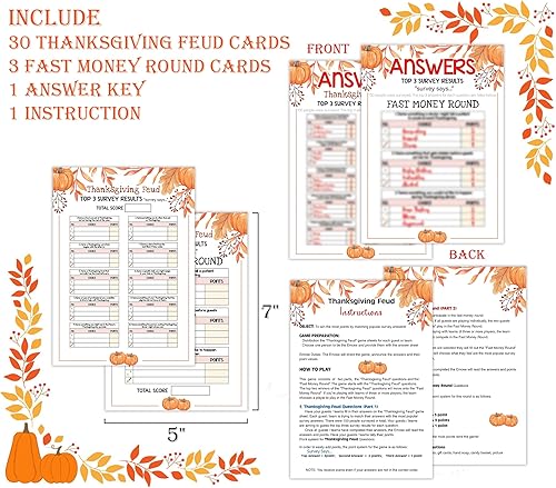 Miniatura 2 de Juego de pelea amigable para Acción de Gracias, noche de juegos familiares, trivia de Acción de Gracias, cuestionario familiar, juegos de Acción de