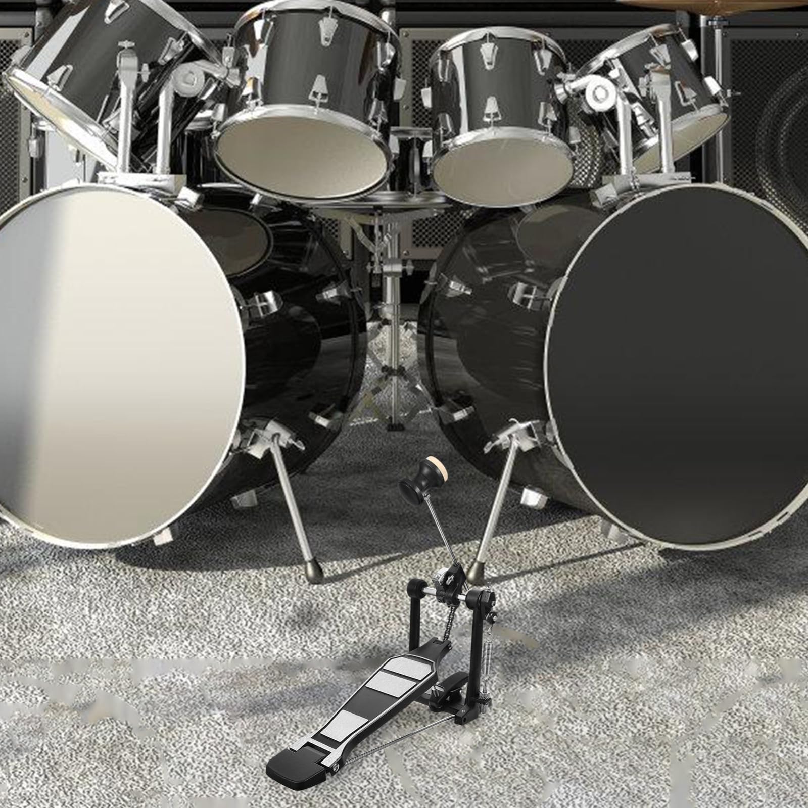 Alloy Kick Pedal per Batteria Singolo Pedale Grancassa con Design Antiscivolo Precisione e Stabilità per Drum Kit
