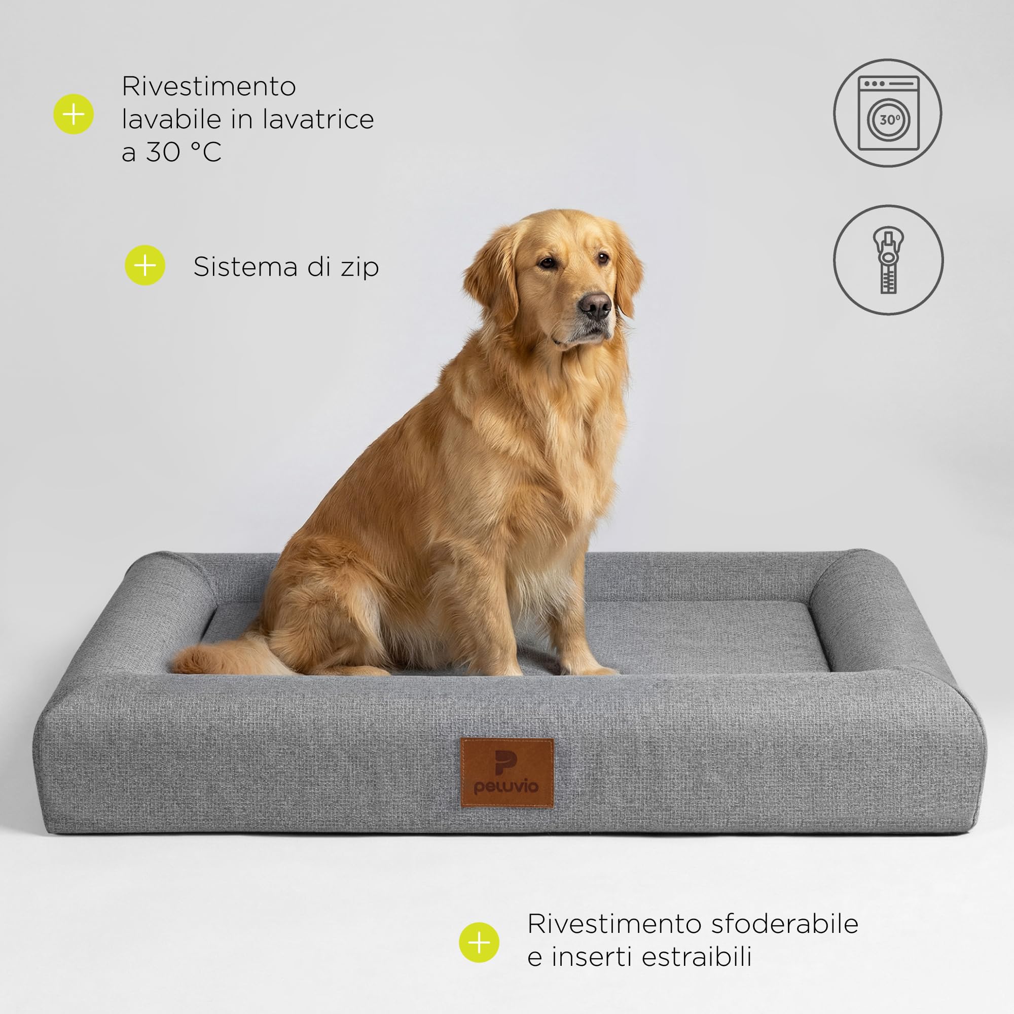 Kibi Cuscino per Cani con Memory Foam da 2 cm | Cuccia Piatta da Interno, Base in Schiuma T18, Sfoderabile e Lavabile a 30°C, Fondo Antiscivolo, 120 x 80 x 15 cm