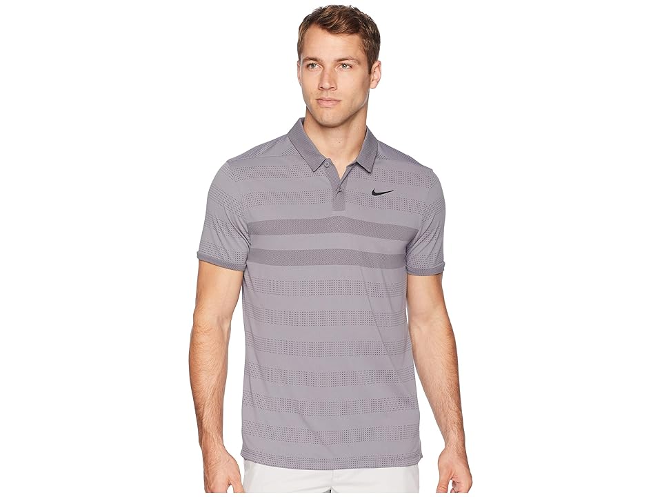 

Nike Golf Zonal Cooling Stripe Polo (Gunsmoke/Black) Men's Clothing