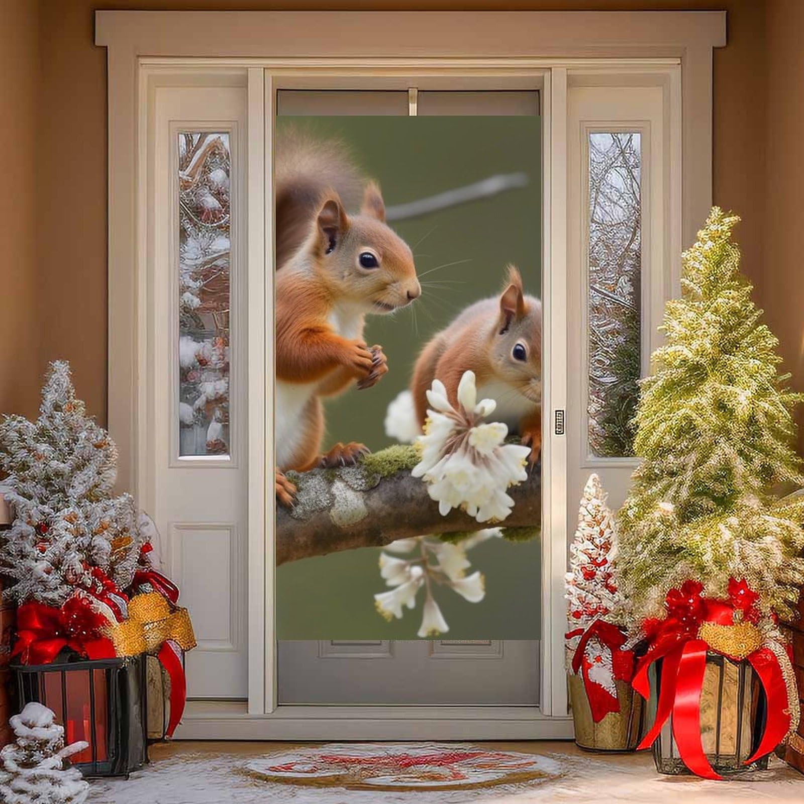 NTVOWPZO Squirrels Door Curtains for Doorway Privacy Dividers Door Banner Blackout Curtains Fabric Door Window Curtain for Home Bedroom Kitchen Decor 35.4x70.9 in Decorative Banner