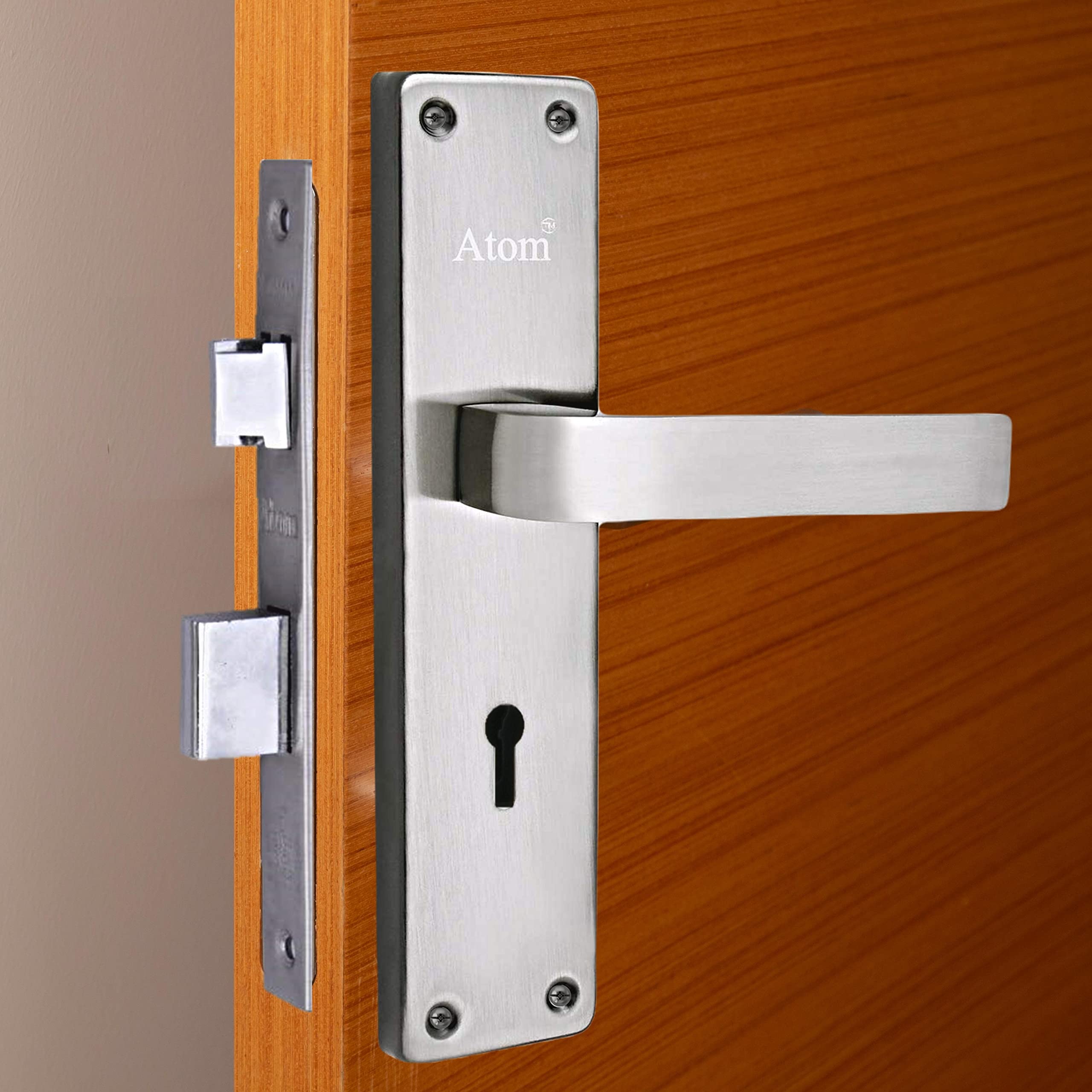 Atom Mortise Lock - Silver Antique Handle, 3 Keys -7 Atom Mortise Lock - Silver Antique Handle, 3 Keys -7