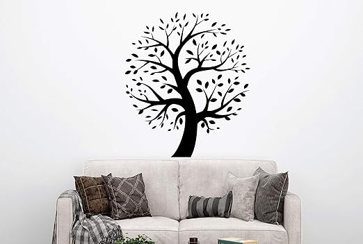 VVWV Tree Wall Stickers for Home Living Kids Bed Room Hall Kitchen Wall Decor Stickers PVC Vinyl Decals L X H 55 X 60 CMS