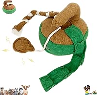 PYFMN Interactive Hide & Seek Puzzle Squeak Chew Toy - Curling Dog Toy for Small Medium Dogs Cats Rabbits Mental Stimulation (Brown)