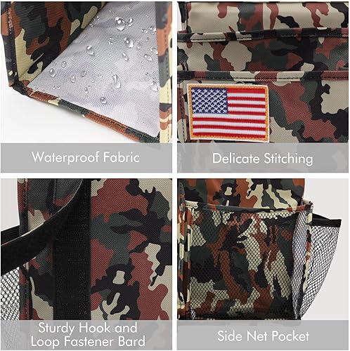 Miniatura 113 de Surblue - Organizador de cama colgante para mesita de noche, bolsa de almacenamiento, bolsillo para literas y camas de hospital, dormitorios Z-Zebra