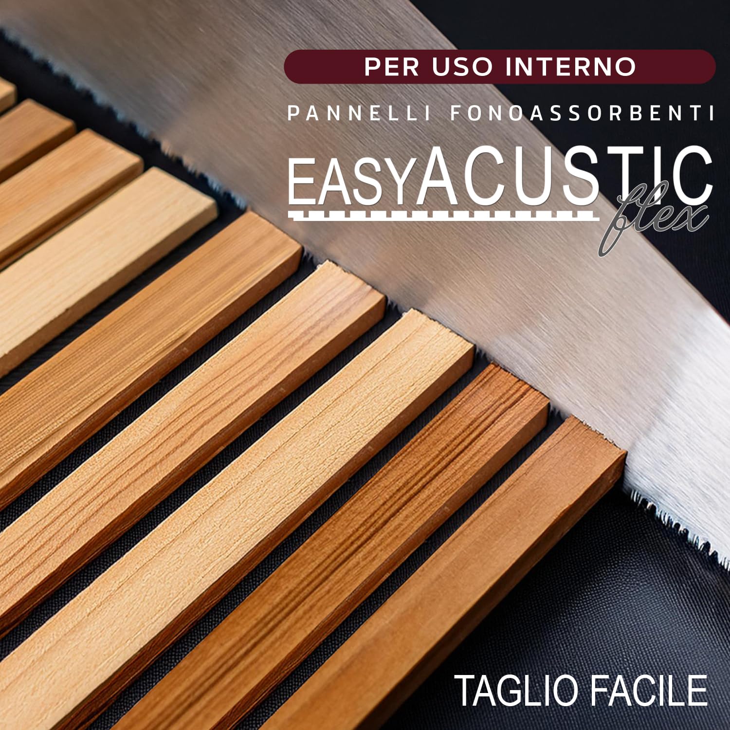MASTERBRICO Pannello Fonoassorbente Decorativo Effetto Legno 275x60 cm – 1,65 mq per Pacco, Pannello Insonorizzante in MDF per Isolamento Acustico di Soffitto e Pareti, Spessore 6 mm (ROVERE)