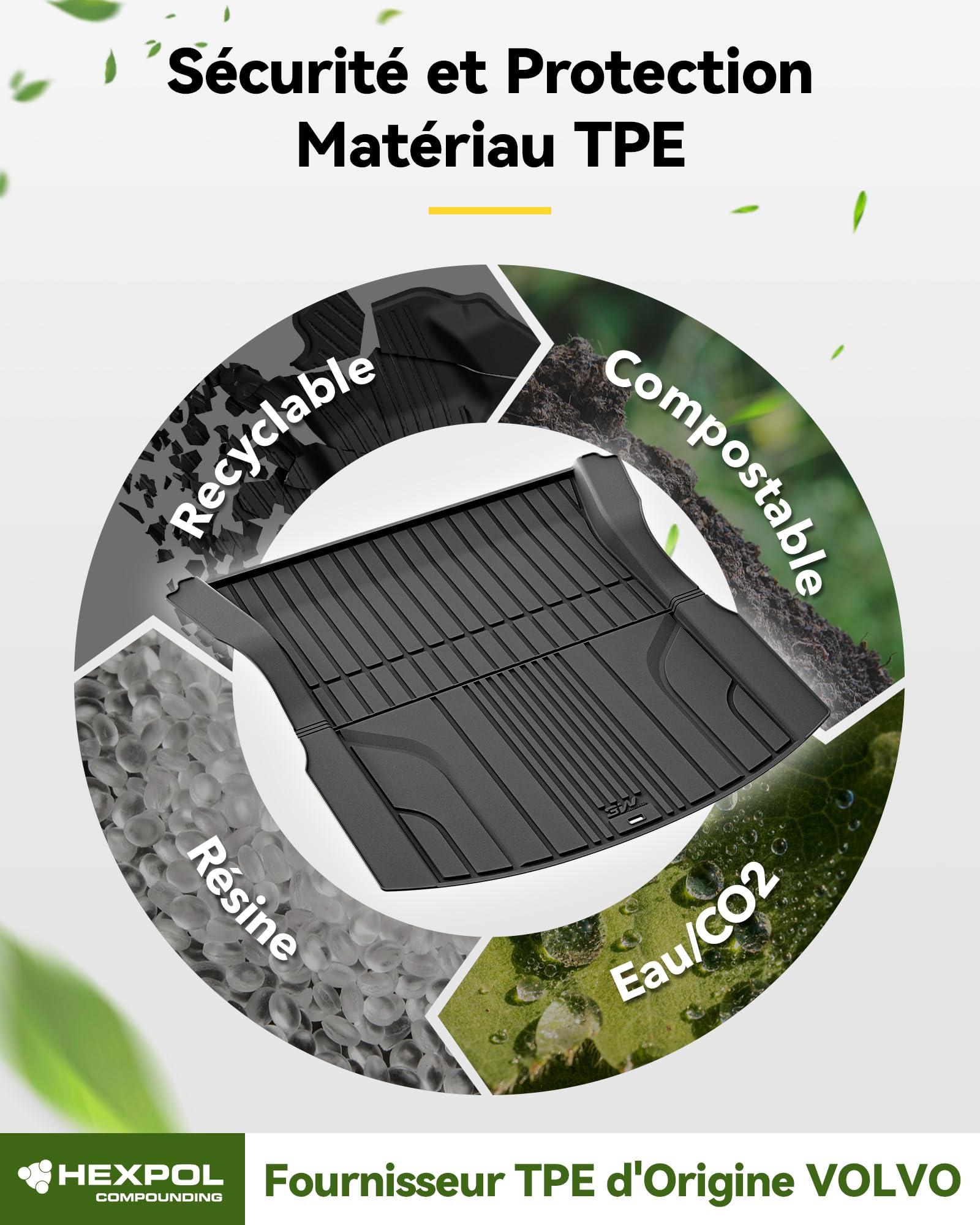 3W Tapis de Coffre pour Tesla Model 3 Highland 2024-2026 | Protection Coffre pour Chien en Thorex™, Imperméable et Résistant, Anti-Chocs Arrière, Sur Mesure, Facile à Nettoyer Arrière