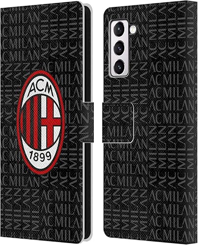 Vista 182 de Head Case Designs Funda de cuero con licencia oficial de AC Milan con diseño de camuflaje digital, compatible con Samsung Galaxy S22 Ultra 5G