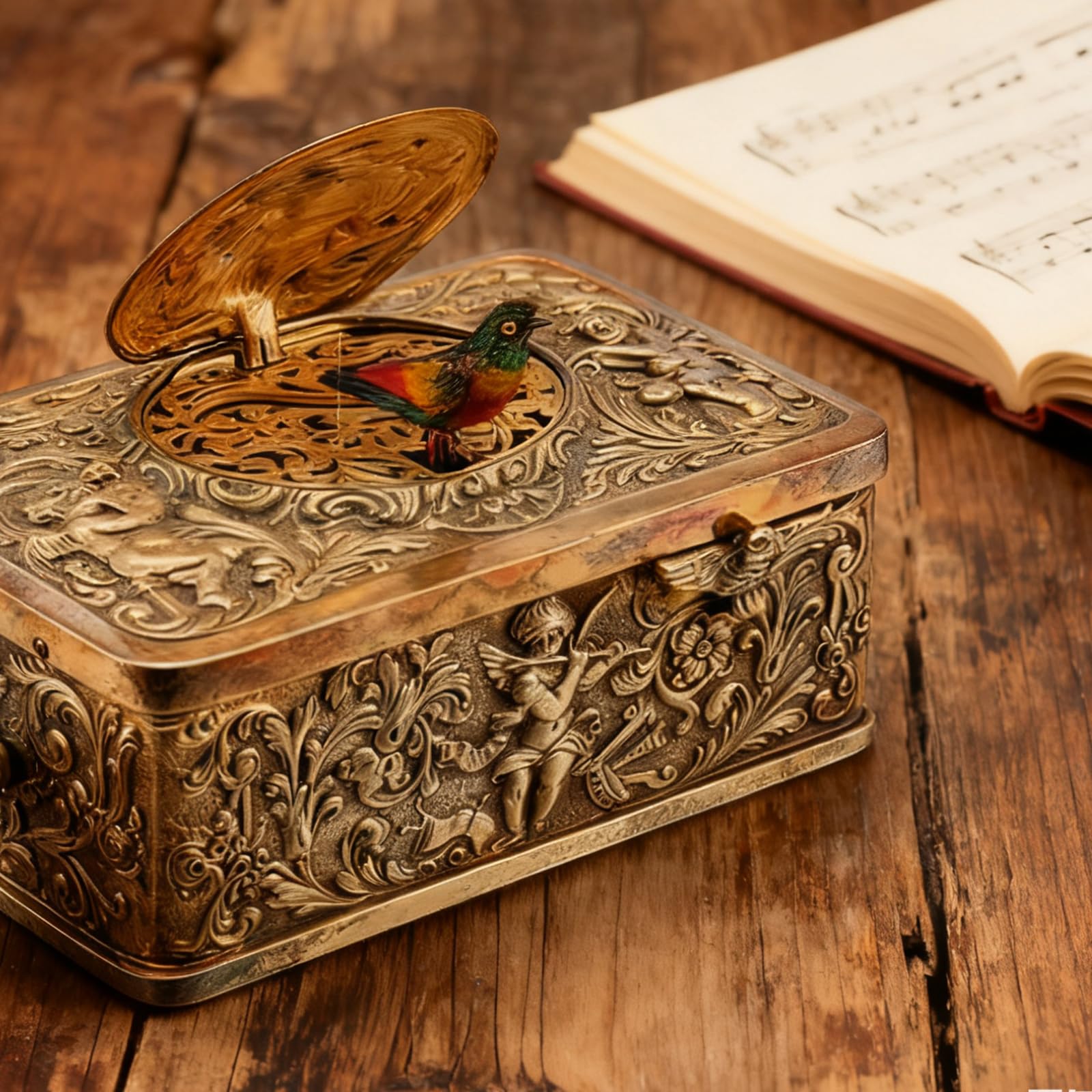 Amazon.co.jp: アンティーク機械式歌う鳥オルゴール 手作り合金