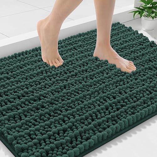 Miniatura 27 de Smiry Alfombras de Baño 24 x 16 pulgadas, Tapetes de Baño de Chenilla Extra Suaves y Absorbentes, Respaldo de Goma Antideslizante, Lavable a Azul