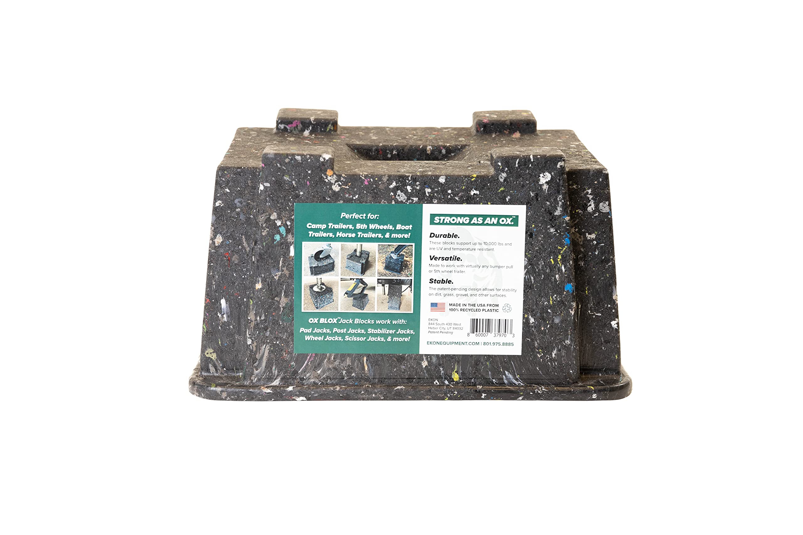 OX BLOX Trailer Jack Block RV and Camper Blocks for Any Tongue Jack, Post, Foot, or stabilizer