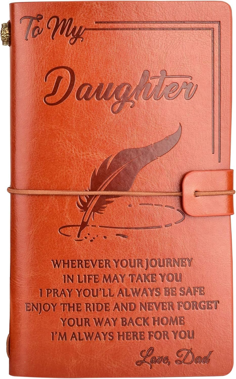 To Our Family Leather Journal from Family, Refillable Journal Notebooks, Travel Diary Anniversary Wedding Birthday Gift (To Daughter Gift from Dad)