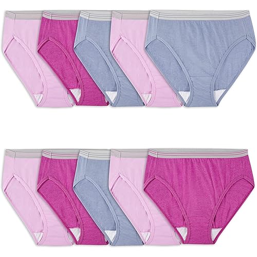 Fruit of the Loom Women's Eversoft Cotton Brief Underwear, Tag Free & Breathable, Available in Plus Size