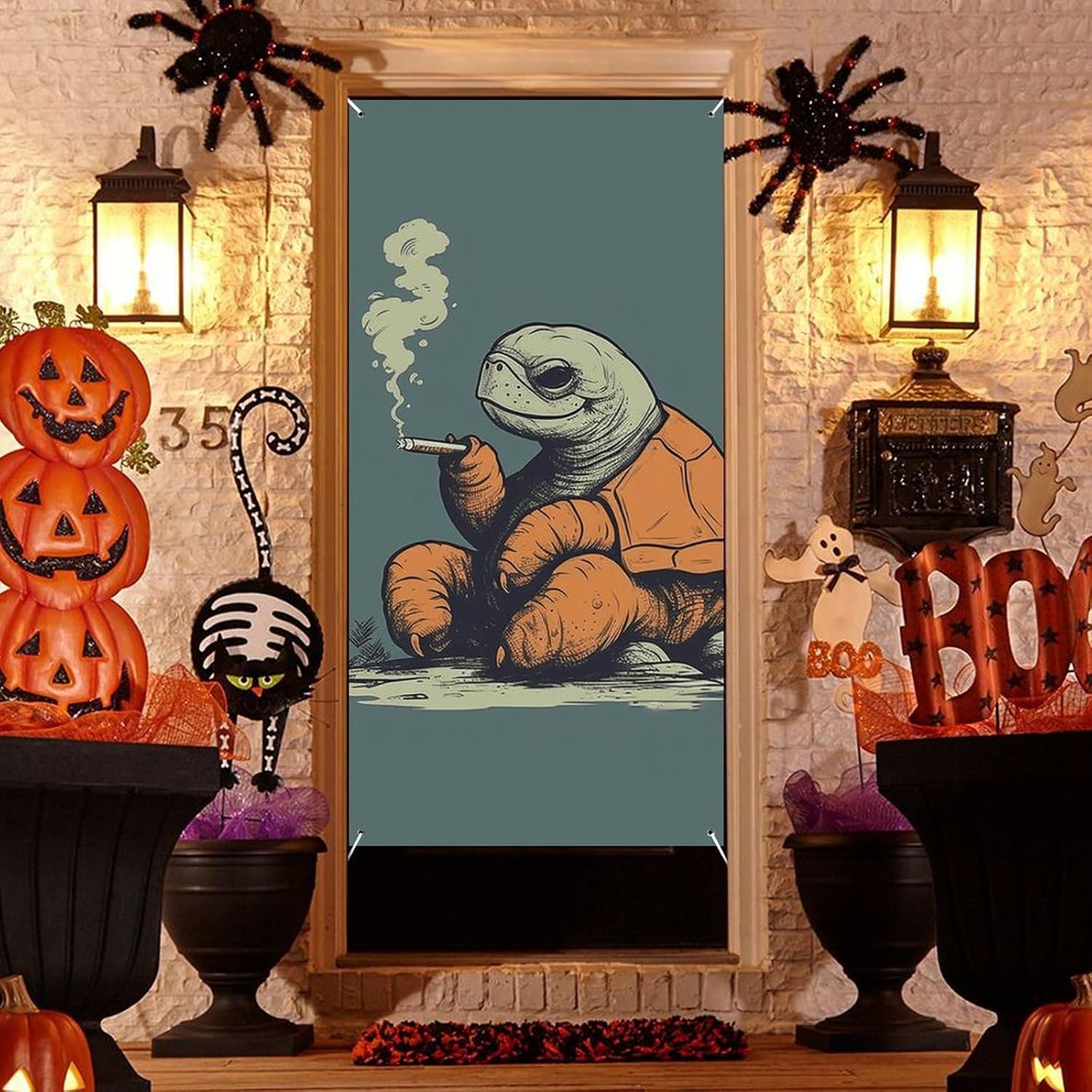Smoking Turtle Decoration Door Banner Welcome Door Cover image 4
